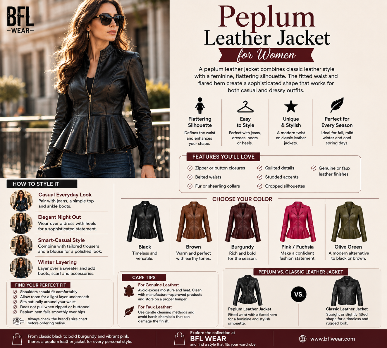 Peplum Leather Jacket: The Perfect Blend of Style & Elegance - BFL