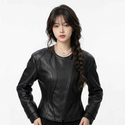 Women’s Split-Curve Moto Leather Jacket | Stylish Premium Biker Jacket
