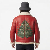 Men’s Christmas Leather Jacket | Santa-Inspired Genuine Leather Jacket