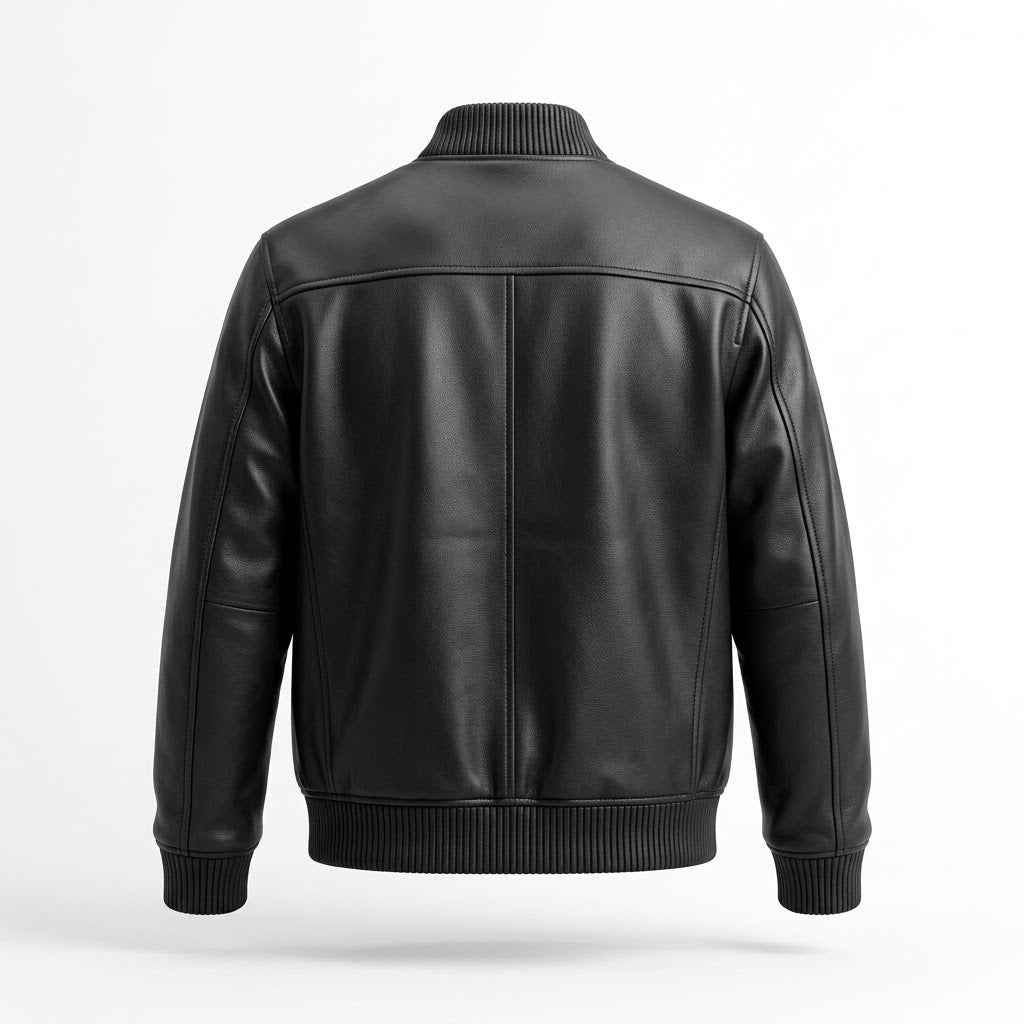 Men’s Leather Bomber Jacket – Modern Utility Style