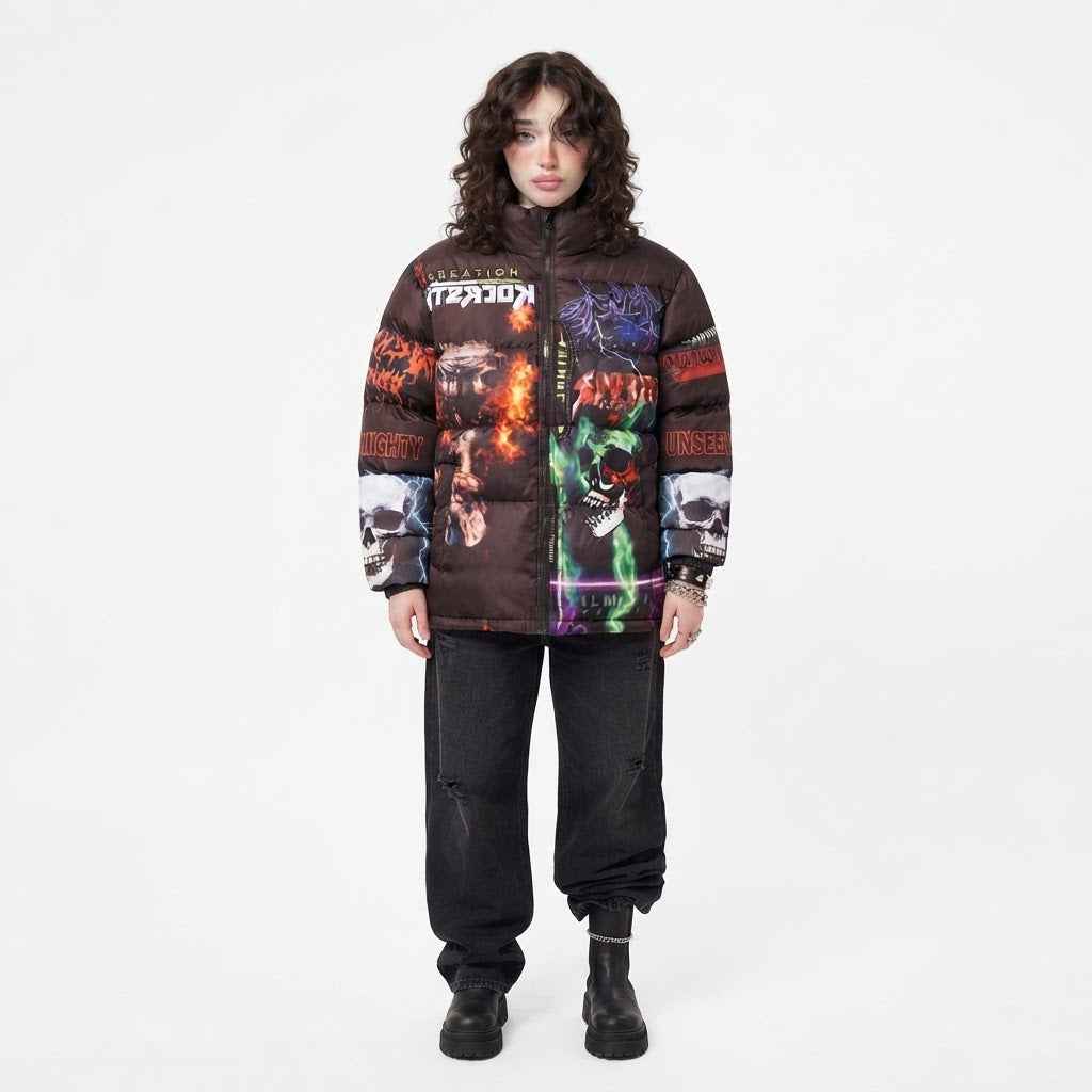 Women’s Halloween Puffer Jacket | Premium Quilted  Jacket for Halloween