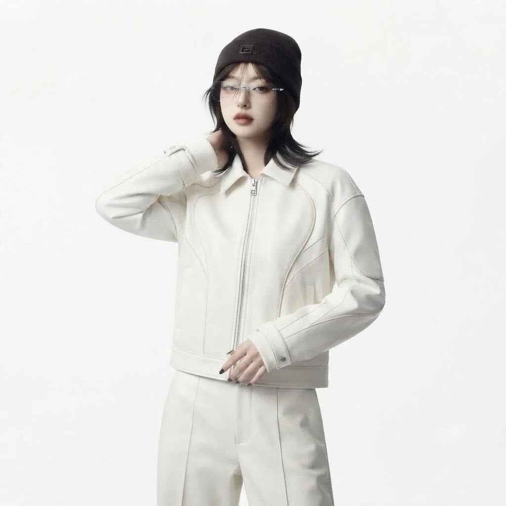 Women’s Game Day Leather Jacket | Premium Sporty Fashion Jacket