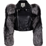 BFL Midnight Glacier Fur Cropped Leather Jacket