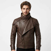 Convertible Flap-Front Leather Jacket | Stylish Premium Biker Jacket