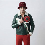 Men’s Christmas Racing Leather Jacket | Premium Genuine Leather