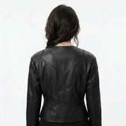 Women’s Split-Curve Moto Leather Jacket | Stylish Premium Biker Jacket