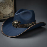 Navy Steampunk Airship Leather Cowboy Hat | BFL