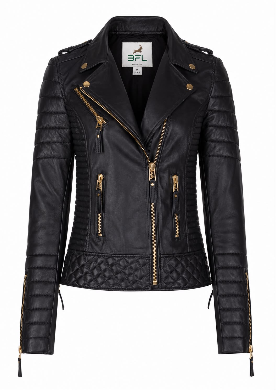 BFL Raven Women’s Premium Black Genuine Leather Jacket.
