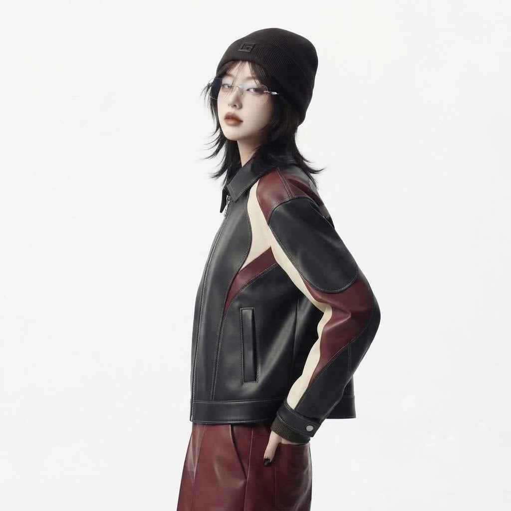 Women’s Game Day Leather Jacket | Premium Sporty Fashion Jacket