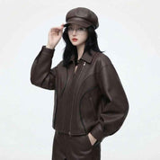 Women’s Sculpted Panel Leather Jacket | Premium Genuine Leather Jacket