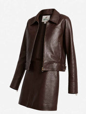 BFL Women’s Dark Brown Leather Jacket
