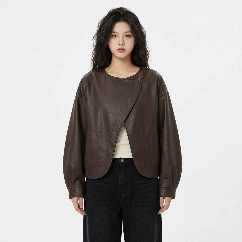 Asymmetric Cocoon Leather Jacket | Premium Women’s Leather Jacket