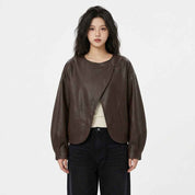 Asymmetric Cocoon Leather Jacket | Premium Women’s Leather Jacket