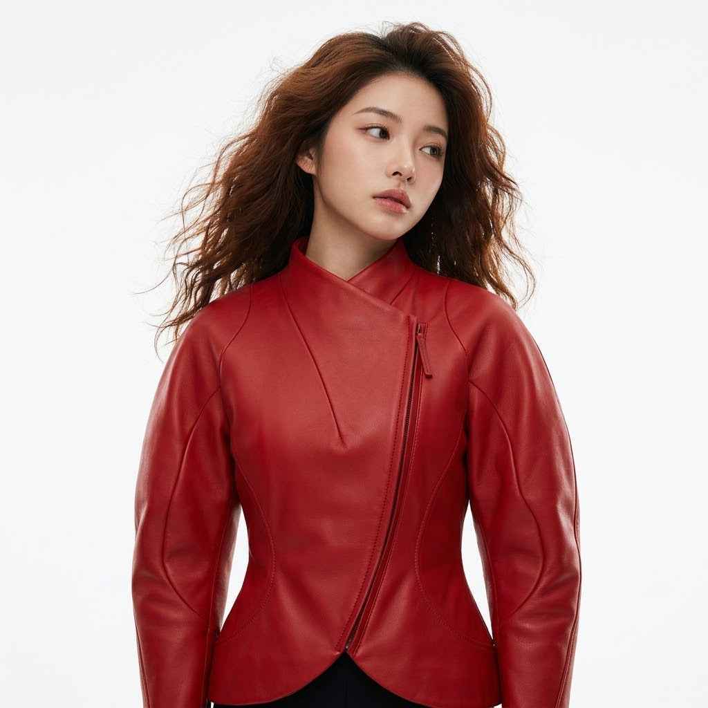 Women’s Sculpted Cocoon Leather Jacket | Stylish Premium Leather Jacket