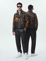 Men’s Halloween Leather Jacket | Premium Studded Biker Jacket