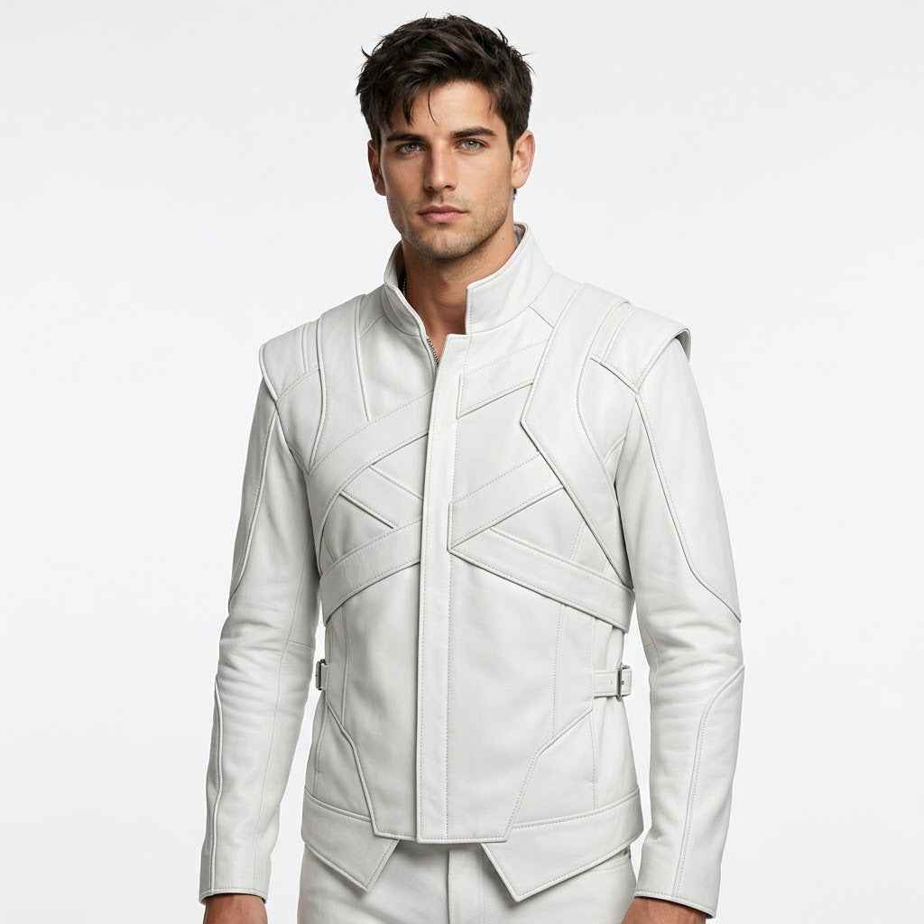Layered Harness-Panel Leather Jacket | Stylish Premium Biker Jacket