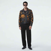 Men’s Halloween Leather Jacket | Premium Studded Biker Jacket