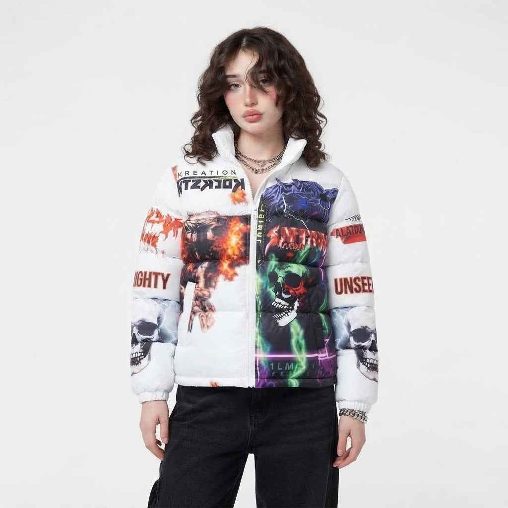 Women’s Halloween Puffer Jacket | Premium Quilted  Jacket for Halloween