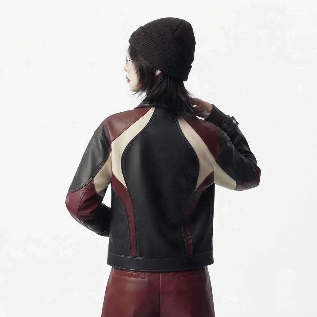 Women’s Game Day Leather Jacket | Premium Sporty Fashion Jacket