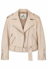 BFL Ardent Women’s Ivory Genuine Leather Jacket – Premium Classic Fit.