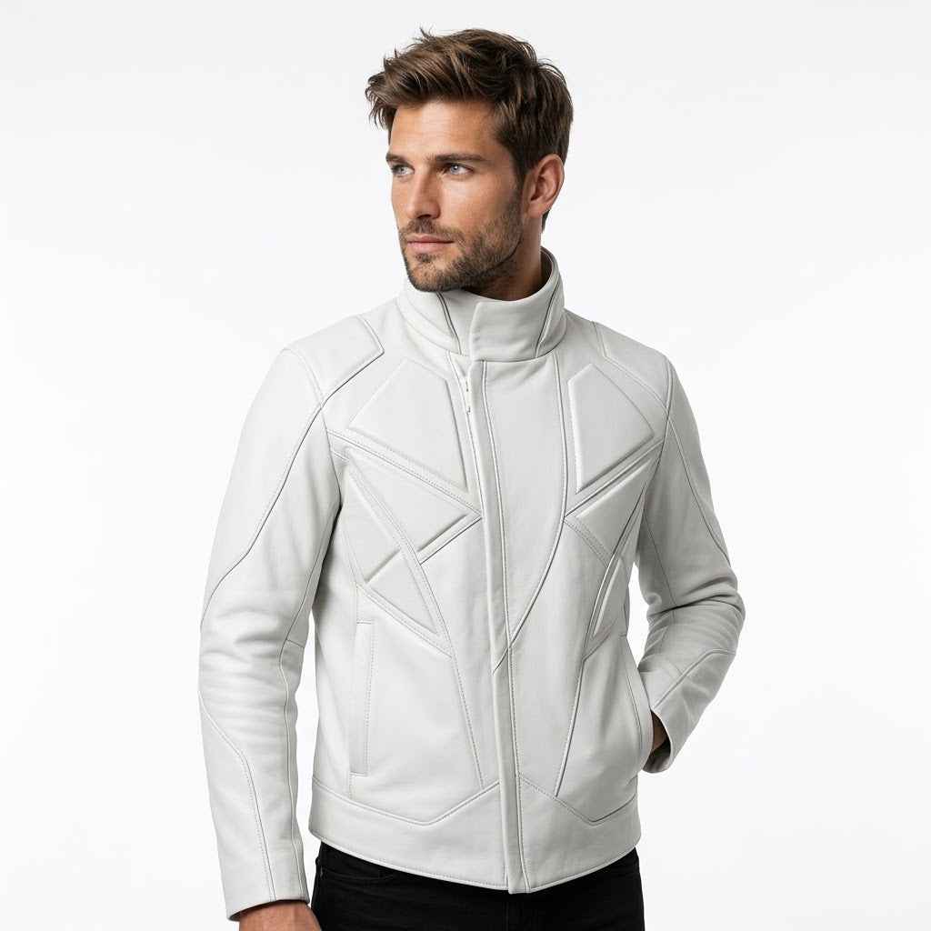 Architectural Panel Leather Jacket | Stylish Premium Structured Jacket