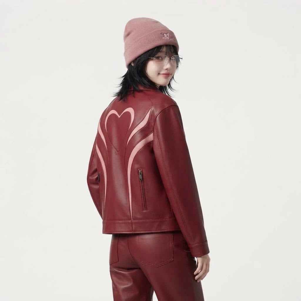 Women’s Valentine’s Day Leather Jacket | Premium Romantic Fashion Jacket