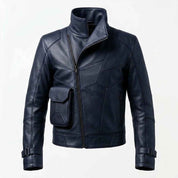 Modern Asymmetrical Zip Leather Jacket for Men
