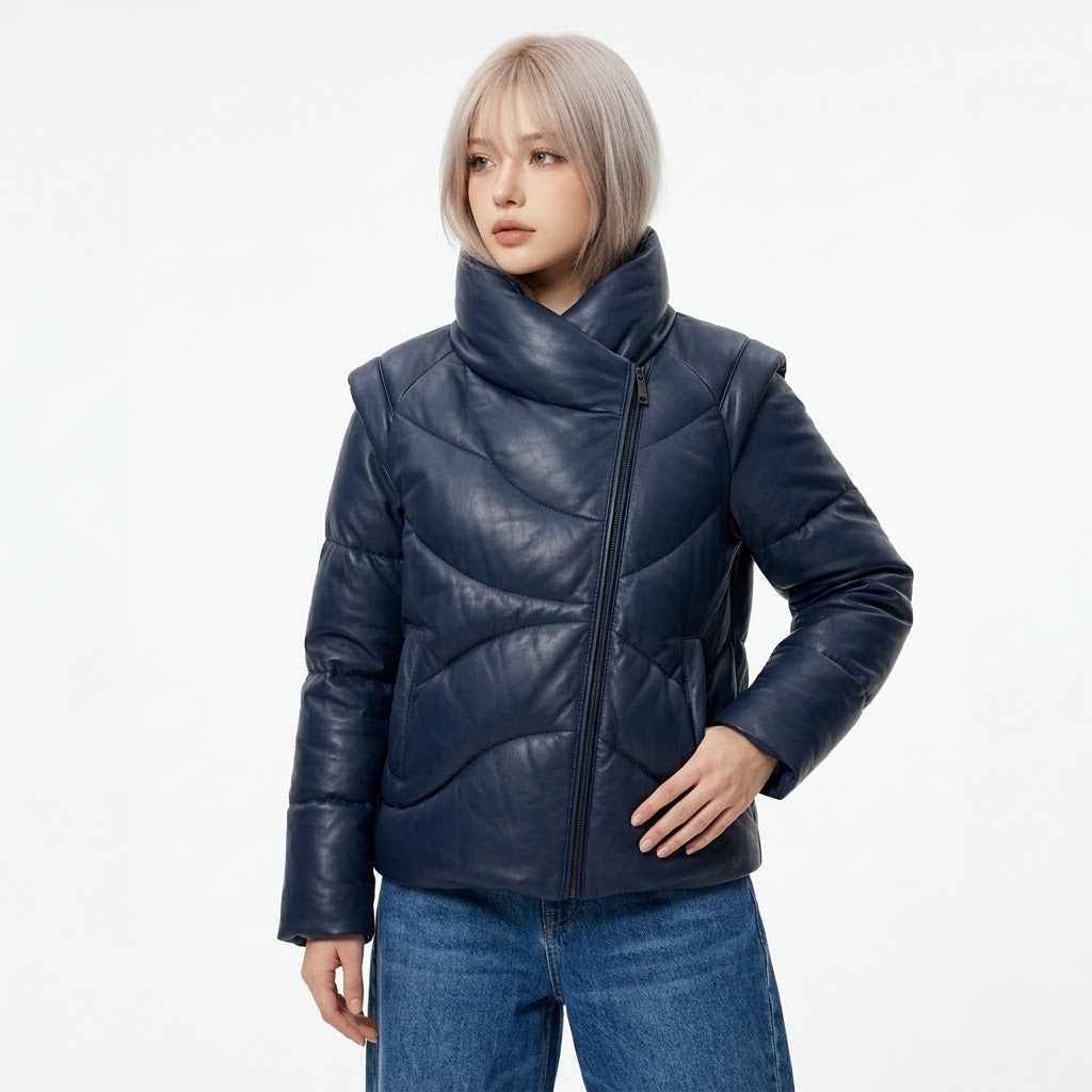 Sculpted Asymmetric Puffer Jacket | Women’s Stylish Premium Jacket
