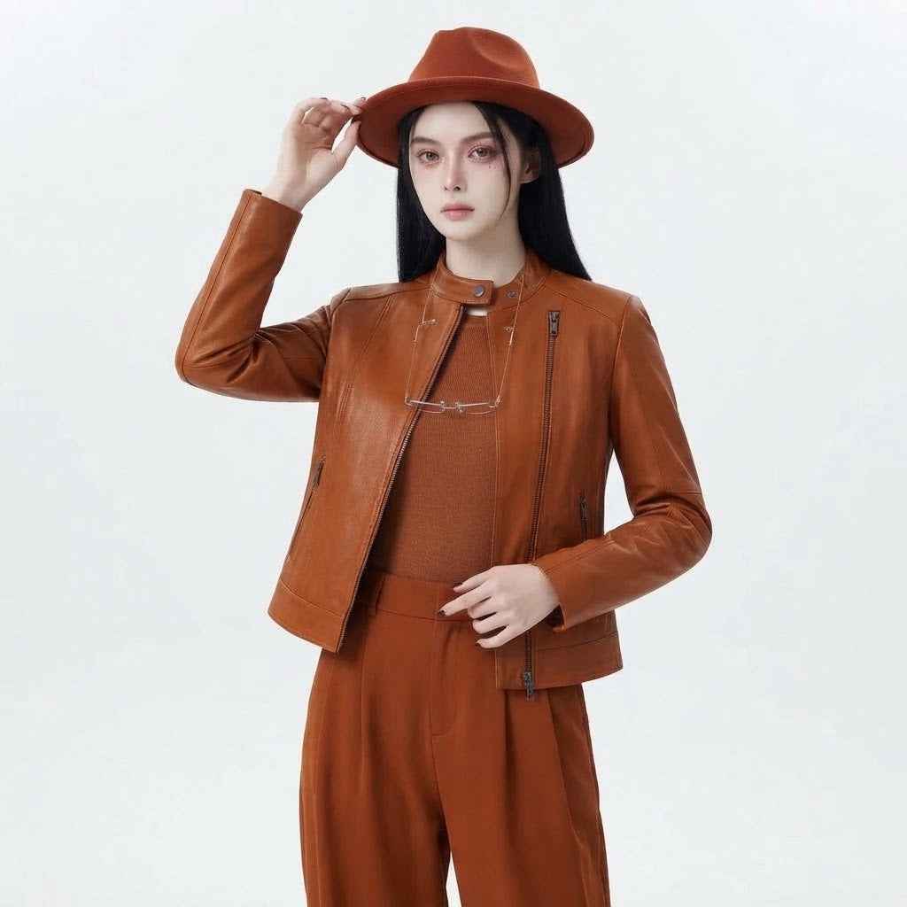 Women’s Leather Moto Fall Jacket | Premium Genuine Leather Jacket