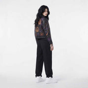 Women’s Halloween Embroidered Leather Jacket