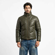 Men’s Diagonal Ribbed Puffer Jacket | Stylish Premium Winter Jacket