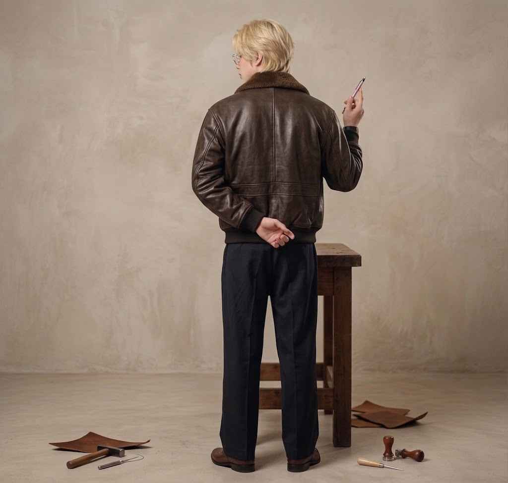 BFL A-2 Leather Flight Jacket – Men’s Classic Aviator Jacket