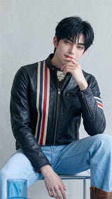 BFL Blackstone Men’s Leather Café Racer Jacket – Motorcycle Jacket