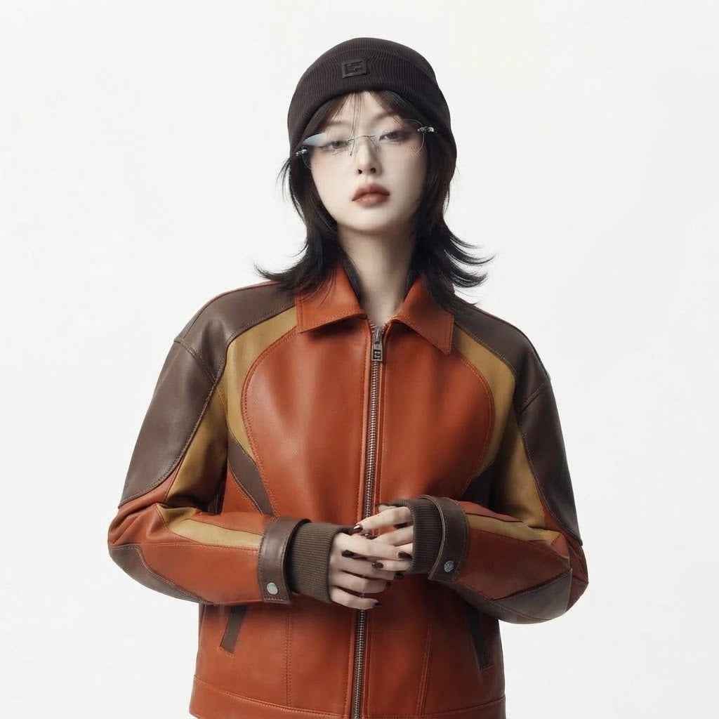 Women’s Game Day Leather Jacket | Premium Sporty Fashion Jacket