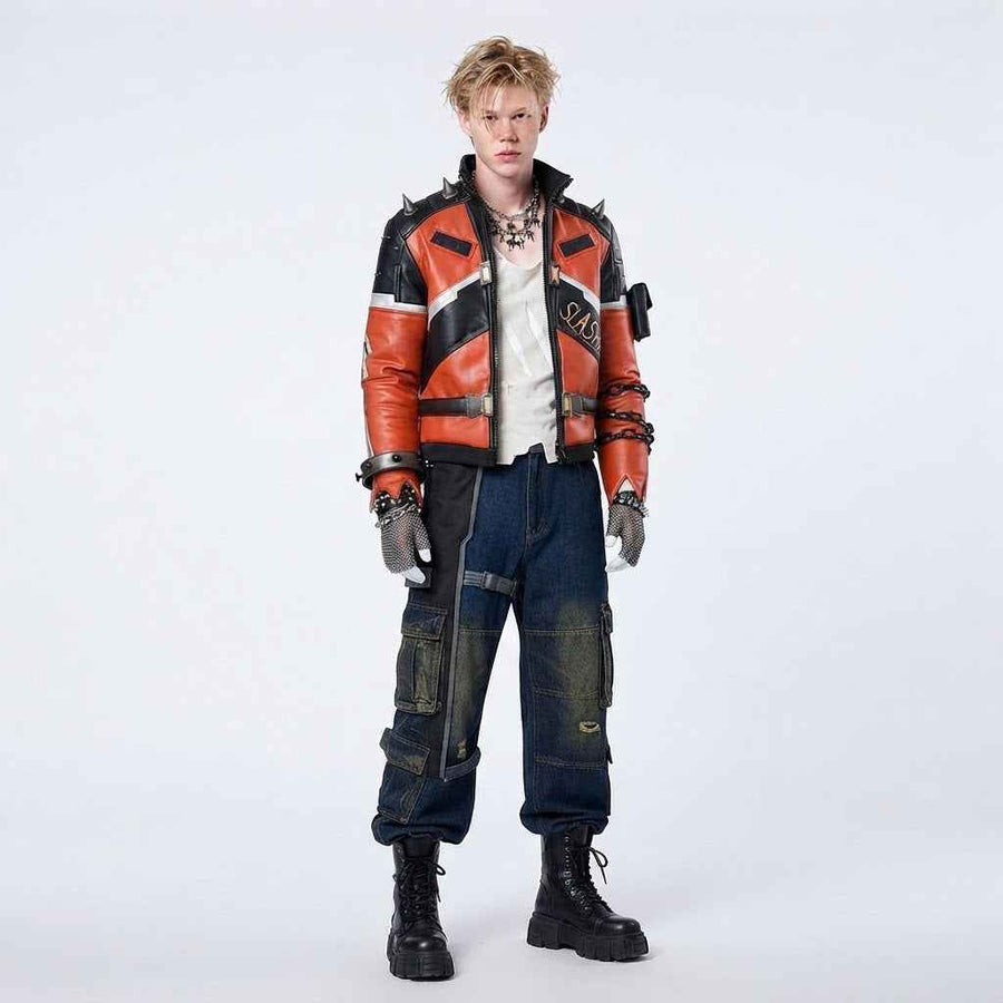 Men’s Halloween Leather Jacket | Studded Biker Jacket