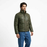 Men’s Diagonal Ribbed Puffer Jacket | Stylish Premium Winter Jacket