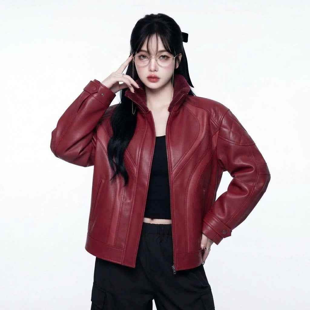 Women’s Sculpted Winter Leather Jacket | Premium Leather