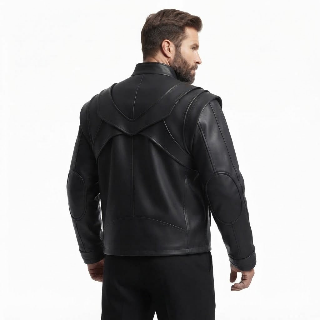 Men’s Sculpted Panel Leather Jacket – Premium Contemporary Designer Fashion Jacket