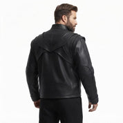 Men’s Sculpted Panel Leather Jacket – Premium Contemporary Designer Fashion Jacket