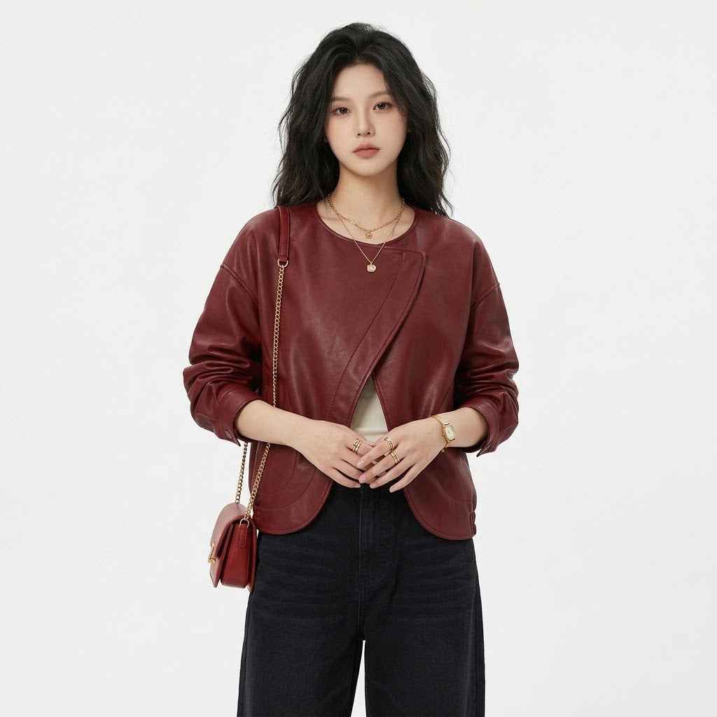 Asymmetric Cocoon Leather Jacket | Premium Women’s Leather Jacket