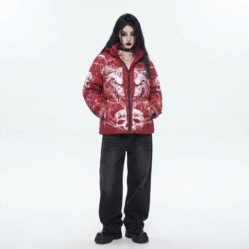 Women’s Halloween Puffer Jacket | Premium Quilted  Jacket for Halloween