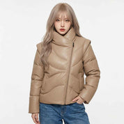 Sculpted Asymmetric Puffer Jacket | Women’s Stylish Premium Jacket