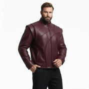 Men’s Sculpted Panel Leather Jacket – Premium Contemporary Designer Fashion Jacket