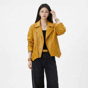 Asymmetric Relaxed Sculpted Leather Jacket | Premium Women’s Leather Jacket