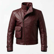 Modern Asymmetrical Zip Leather Jacket for Men