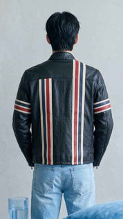 BFL Blackstone Men’s Leather Café Racer Jacket – Motorcycle Jacket
