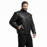Men’s Sculpted Panel Leather Jacket – Premium Contemporary Designer Fashion Jacket