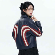 Women’s 4th of July Leather Jacket | Premium Patriotic Fashion Jacket