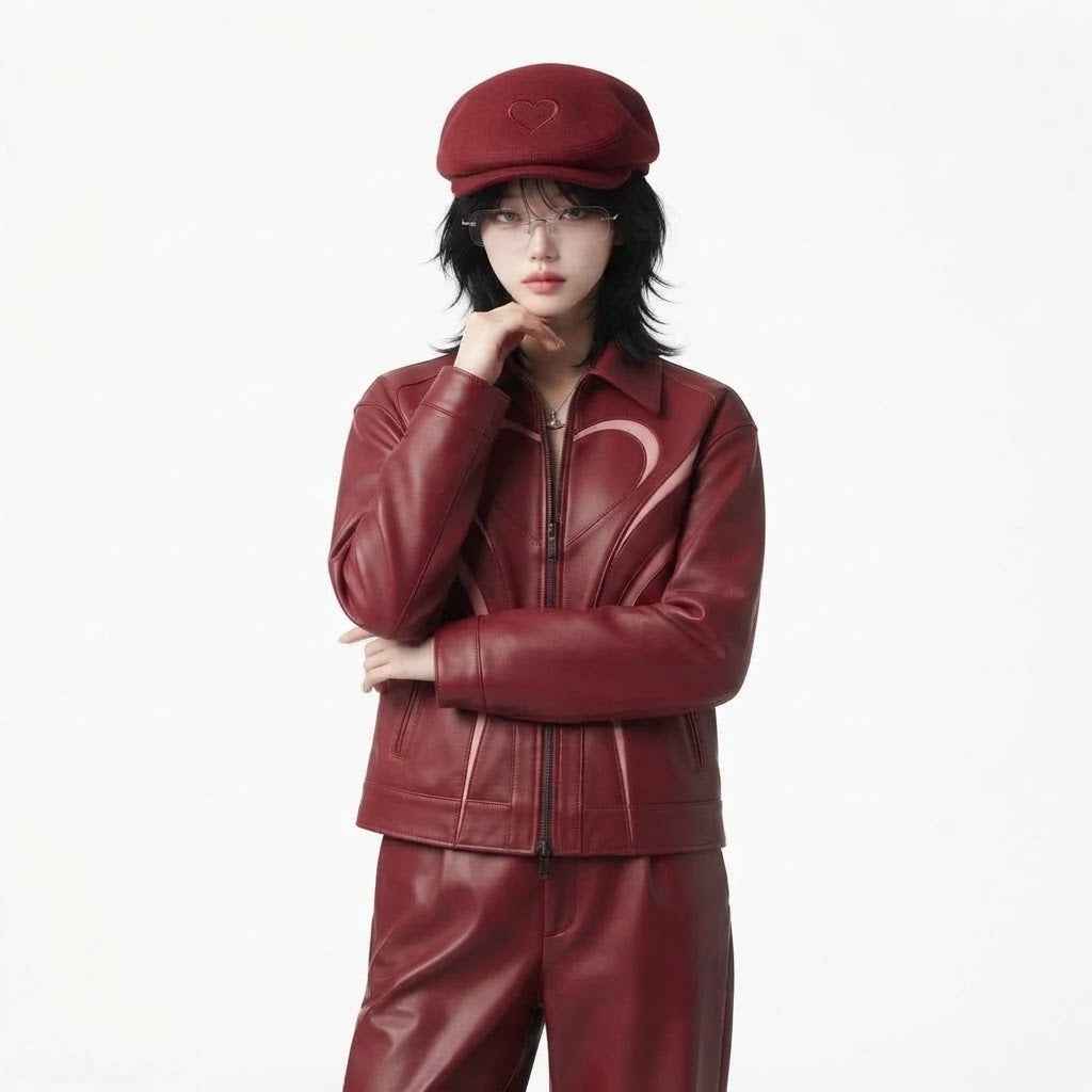 Women’s Valentine’s Day Leather Jacket | Premium Romantic Fashion Jacket