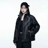 Women’s Sculpted Winter Leather Jacket | Premium Leather